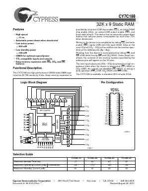 CY7C188-35VC Datasheet PDF Cypress Semiconductor