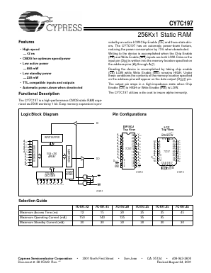 CY7C197-25PC Datasheet PDF Cypress Semiconductor
