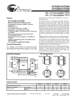 CY7C401-10DC Datasheet PDF Cypress Semiconductor