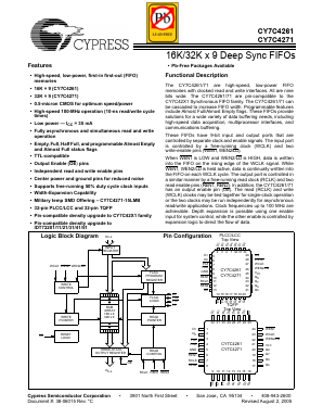 CY7C4261-25 Datasheet PDF Cypress Semiconductor
