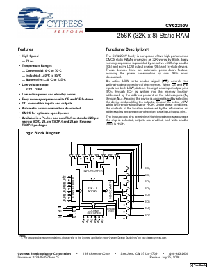 CY62256VLL Datasheet PDF Cypress Semiconductor