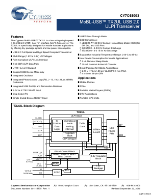 CY7C68003-24LQXI Datasheet PDF Cypress Semiconductor