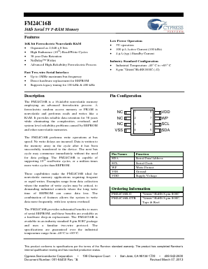 FM24C16B-GTR Datasheet PDF Cypress Semiconductor