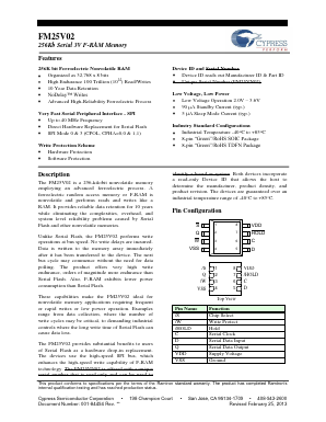FM25V02-G Datasheet PDF Cypress Semiconductor