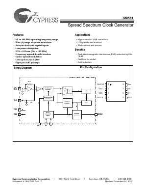 SM561 Datasheet PDF Cypress Semiconductor