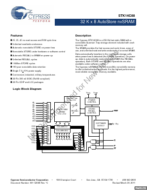 STK14C88-LF25I Datasheet PDF Cypress Semiconductor