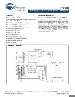 STK16C88 Datasheet PDF Cypress Semiconductor