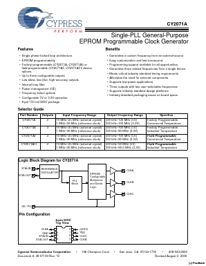 CY2071A Datasheet PDF Cypress Semiconductor