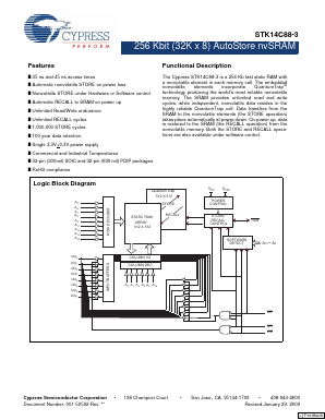 STK14C88-3NF45TR Datasheet PDF Cypress Semiconductor