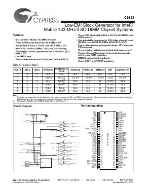 C9835CY Datasheet PDF Cypress Semiconductor
