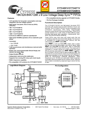 CY7C4261V-15JC Datasheet PDF Cypress Semiconductor