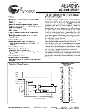 CY74FCT16501CTPAC Datasheet PDF Cypress Semiconductor