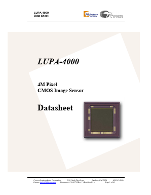 LUPA-4000 Datasheet PDF Cypress Semiconductor