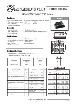 CSRI2X100-065 Datasheet PDF DACO SEMICONDUCTOR CO.,LTD.
