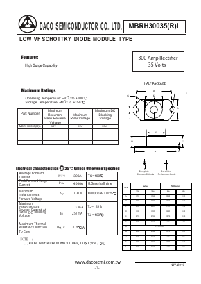 MBRH30035L Datasheet PDF DACO SEMICONDUCTOR CO.,LTD.