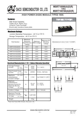 MSRT100140D Datasheet PDF DACO SEMICONDUCTOR CO.,LTD.