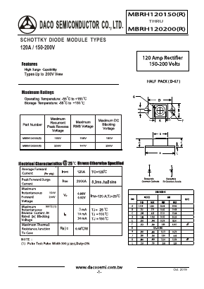 MBRH120150R Datasheet PDF DACO SEMICONDUCTOR CO.,LTD.