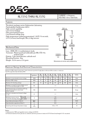 RL155G Datasheet PDF Daesan Electronics Corp.