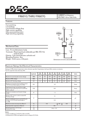 FR607G Datasheet PDF Daesan Electronics Corp.
