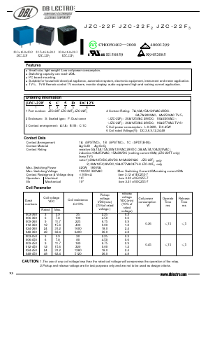 JZC-22F3SA10LDC3V Datasheet PDF DB Lectro Inc