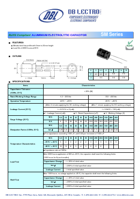 SM2A101KC Datasheet PDF DB Lectro Inc