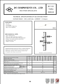 BY516 Datasheet PDF DC COMPONENTS