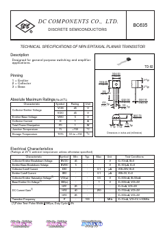 BC635 Datasheet PDF DC COMPONENTS