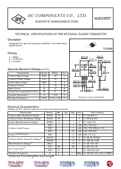MJE2955T Datasheet PDF DC COMPONENTS