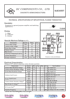 MJE3055T Datasheet PDF DC COMPONENTS