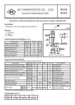 BC549 Datasheet PDF DC COMPONENTS