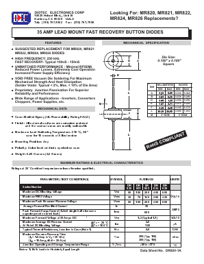 MR820 Datasheet PDF DIOTEC Electronics Corporation