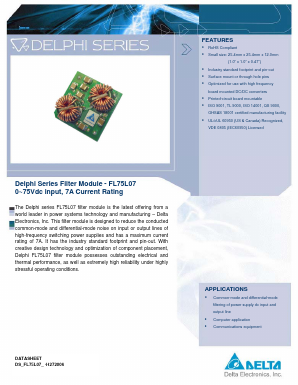 FL75L05A Datasheet PDF Delta Electronics, Inc.