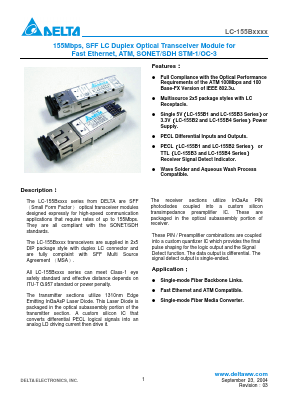 LC-155B1H1 Datasheet PDF Delta Electronics, Inc.