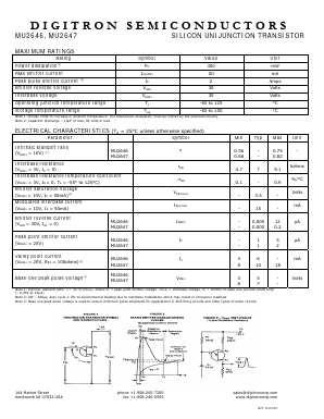 MU2647 Datasheet PDF Digitron Semiconductors