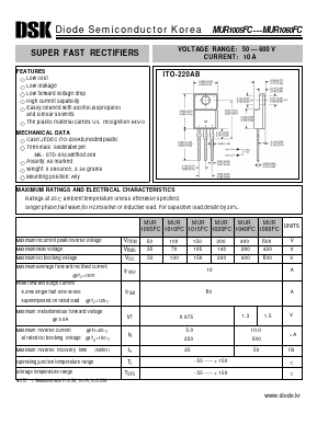 MUR1005FC Datasheet PDF Diode Semiconductor Korea