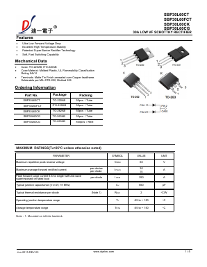 SBP30L60CK Datasheet PDF DIYI Electronic Technology Co., Ltd.
