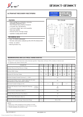 SF2050CT Datasheet PDF DIYI Electronic Technology Co., Ltd.