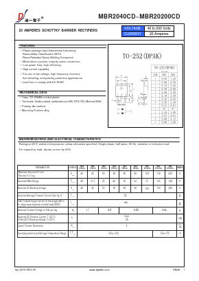 MBR2040CD Datasheet PDF DIYI Electronic Technology Co., Ltd.
