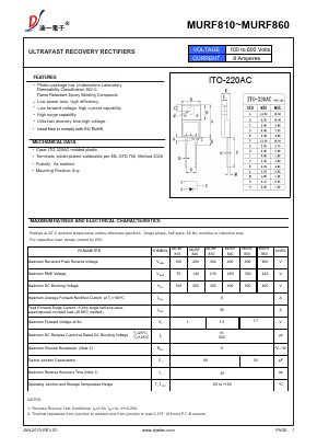 MURF860 Datasheet PDF DIYI Electronic Technology Co., Ltd.