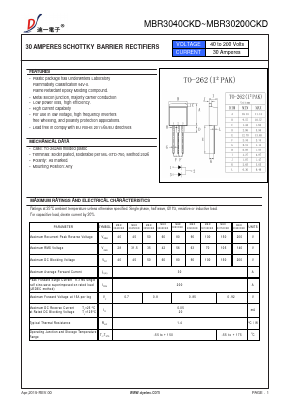 MBR3040CKD Datasheet PDF DIYI Electronic Technology Co., Ltd.