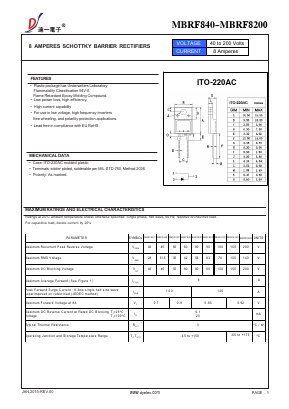 MBRF880 Datasheet PDF DIYI Electronic Technology Co., Ltd.