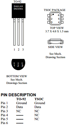 DS2430AP-T Datasheet PDF Dallas Semiconductor -> Maxim Integrated