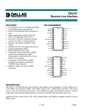 DS2187 Datasheet PDF Dallas Semiconductor -> Maxim Integrated
