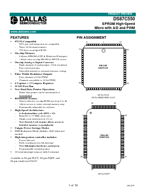 DS877C550-FNL Datasheet PDF Dallas Semiconductor -> Maxim Integrated