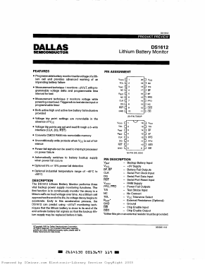 DS1612SN Datasheet PDF Dallas Semiconductor -> Maxim Integrated