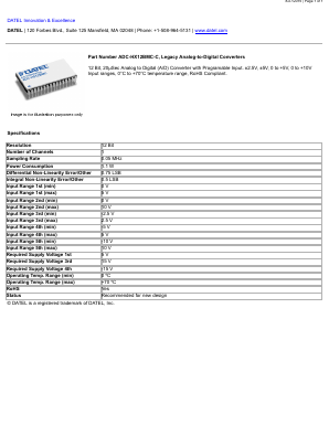 ADC-HX12BMC-C Datasheet PDF  DATEL Data Acquisition products 