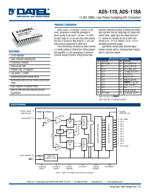 ADS-118MM Datasheet PDF  DATEL Data Acquisition products 