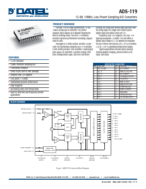 ADS-119GE Datasheet PDF  DATEL Data Acquisition products 