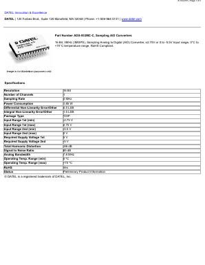 ADS-933MC-C Datasheet PDF  DATEL Data Acquisition products 