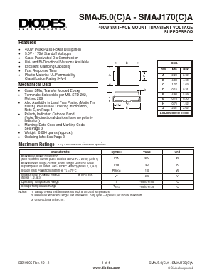 SMAJ54(C)A Datasheet PDF Diodes Incorporated.
